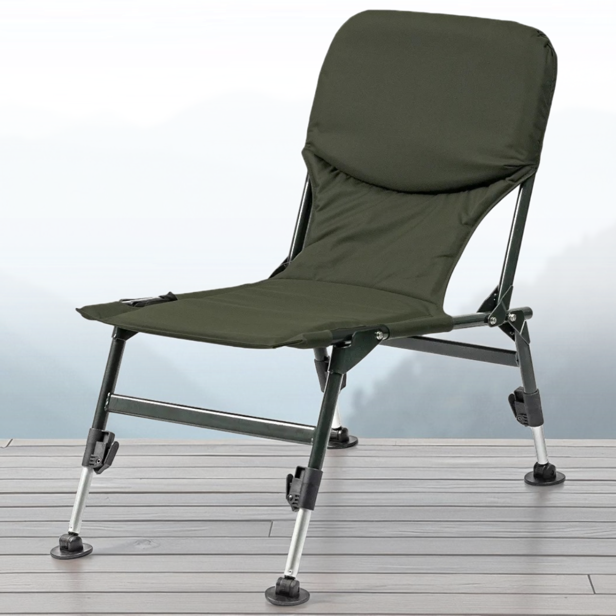 Рибальське крісло з телескопічними ніжками та м'якою спинкою, фото 1