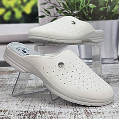 Сабо чоловічі Inblu білі еко-шкіра для медичних працівників 6005