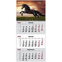 Календар настінний квартальний спіраль 29,7*42 Horses 1
