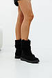 Черевики жіночі замшеві хутро 592650 Чорні, фото 9