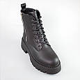 Черевики жіночі шкіряні на хутрі 593226 Чорні, фото 2