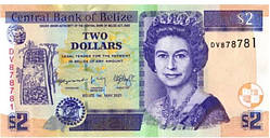 Банкнота Беліза 2 долара 2021 р UNC