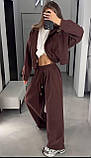 Повсякденний костюм жіночий кофта на блискавці з капюшоном і штани прямого крою двонитка 42-44 44-46, фото 4