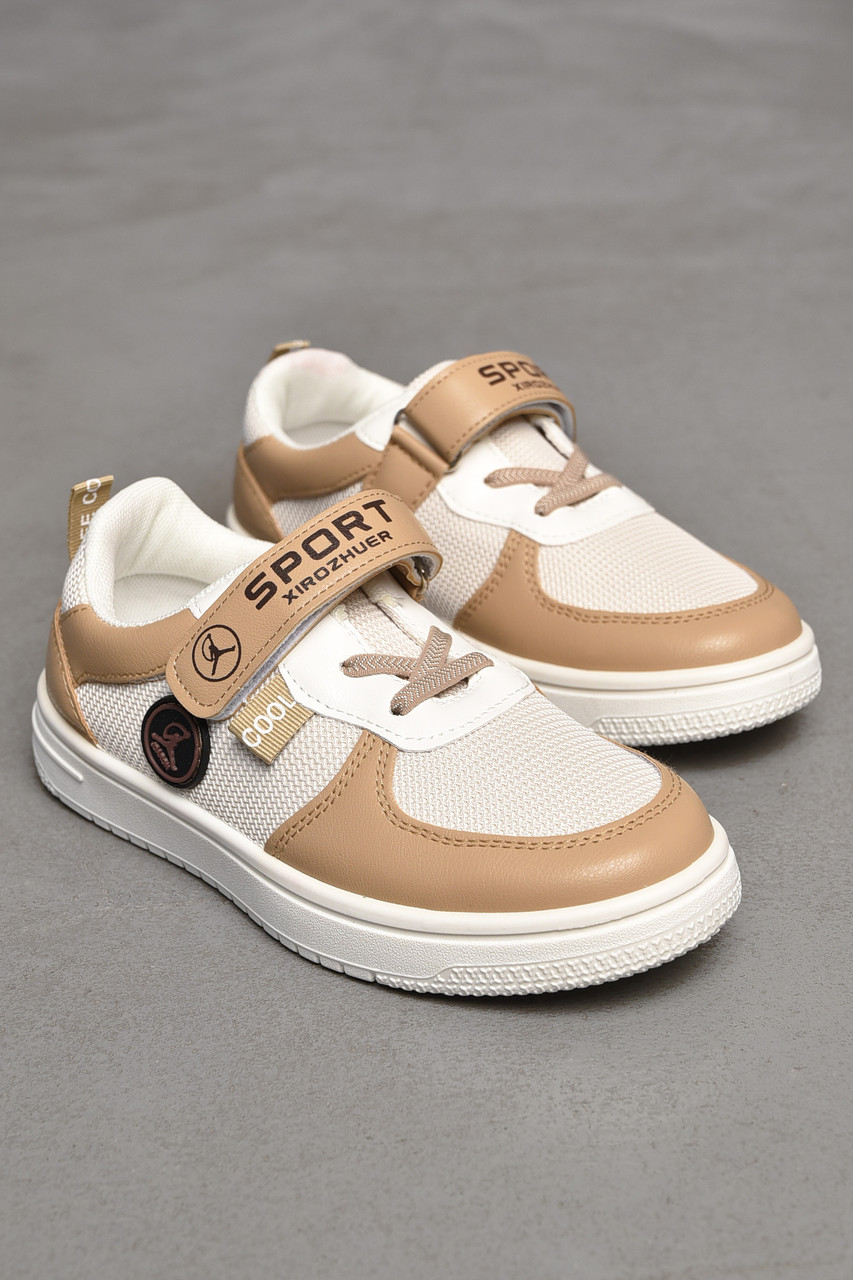 Кросівки дитячі бежевого кольору 205856T Безкоштовна доставка, фото 1