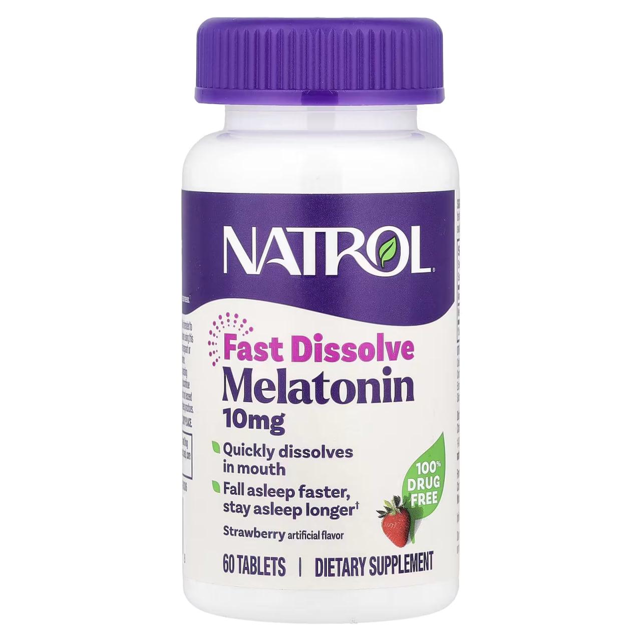 Fast Dissolve Melatonin 10mg - 60 tabs, фото 1