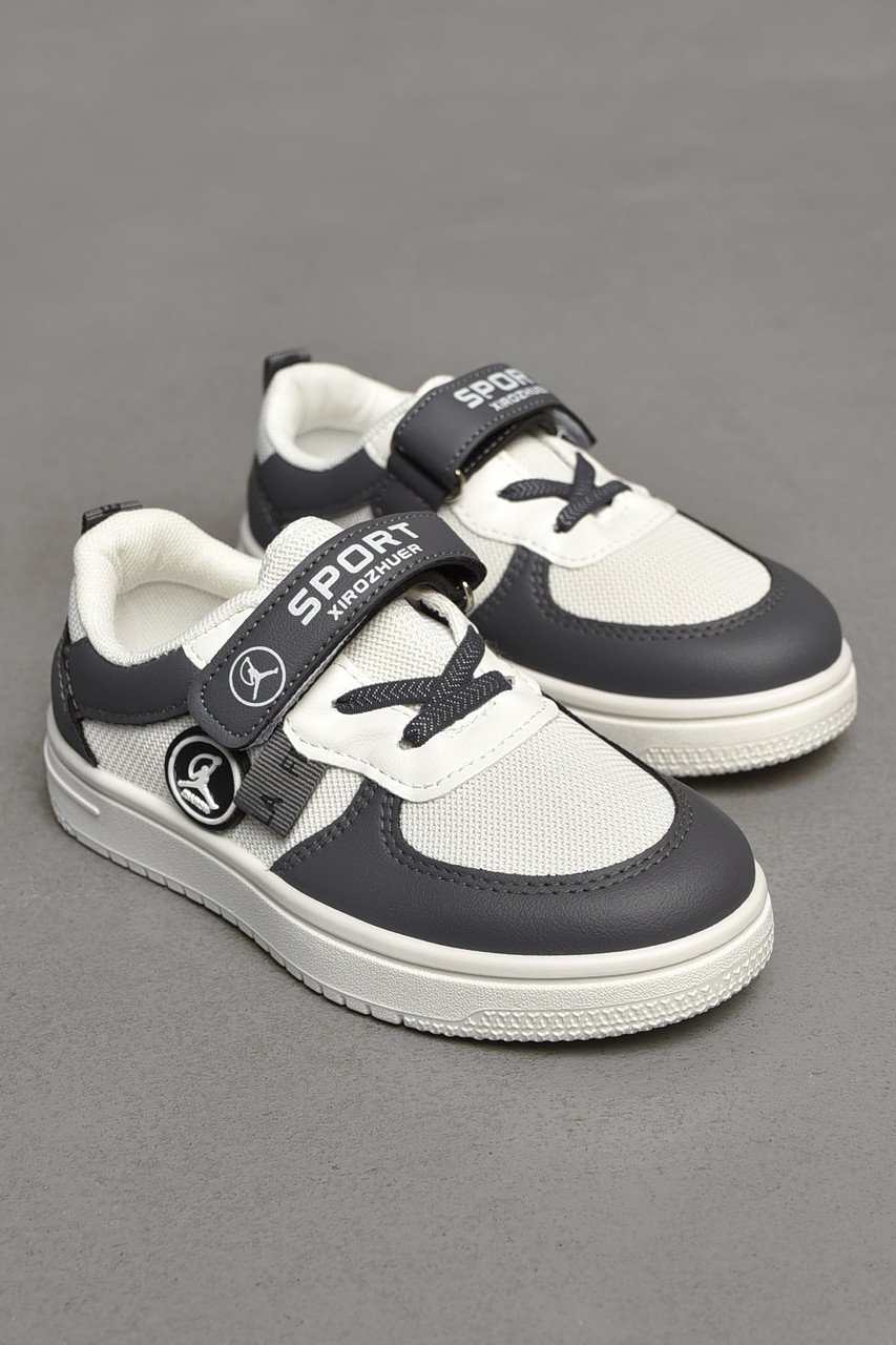 Кросівки дитячі сірого кольору 205860T Безкоштовна доставка, фото 1