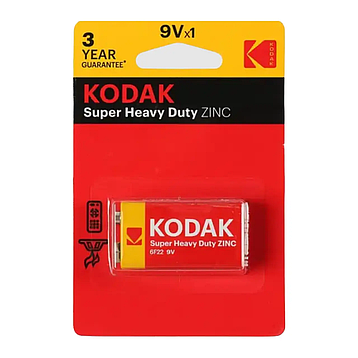 Батарейки Kodak — Extra Heavy Duty 6F22 крона 9V 1/10/50 шт., фото 2