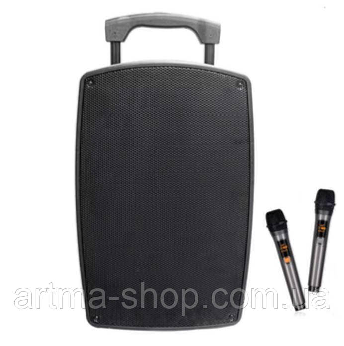 Переносна акустична система на колесах з 2 радіомікрофонами Temeisheng SL12-32 Портативна Bluetooth колонка