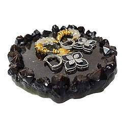 Підставка для прикрас з епоксидної смоли «Геода» 10 см стиль натурального каменю, ручна робота