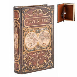 Книга-тайник сейф "Світ пригод" для грошей і цінностей, 26 см — оригінал
