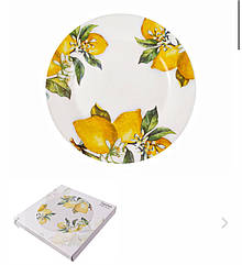 Тарілка фарфорова в Сицилійському стилі Lemon Party 24,5 см, 1 шт