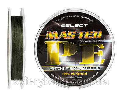 Шнур Select Master PE 100m 0.18м 21кг темн.-зел.