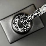 Гель-лак для манікюру Star gel Дизайнер (з пластівцями Юки), 9 мл Срібло з чорним №579, фото 2