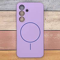 Чехол для Samsung Galaxy S25 микрофибра,Soft touch. Silicone Cover Lakshmi with MagFit. Сиреневый матовый