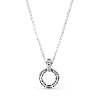 Срібне намисто Pandora «Подвійне кільце» 399487C01