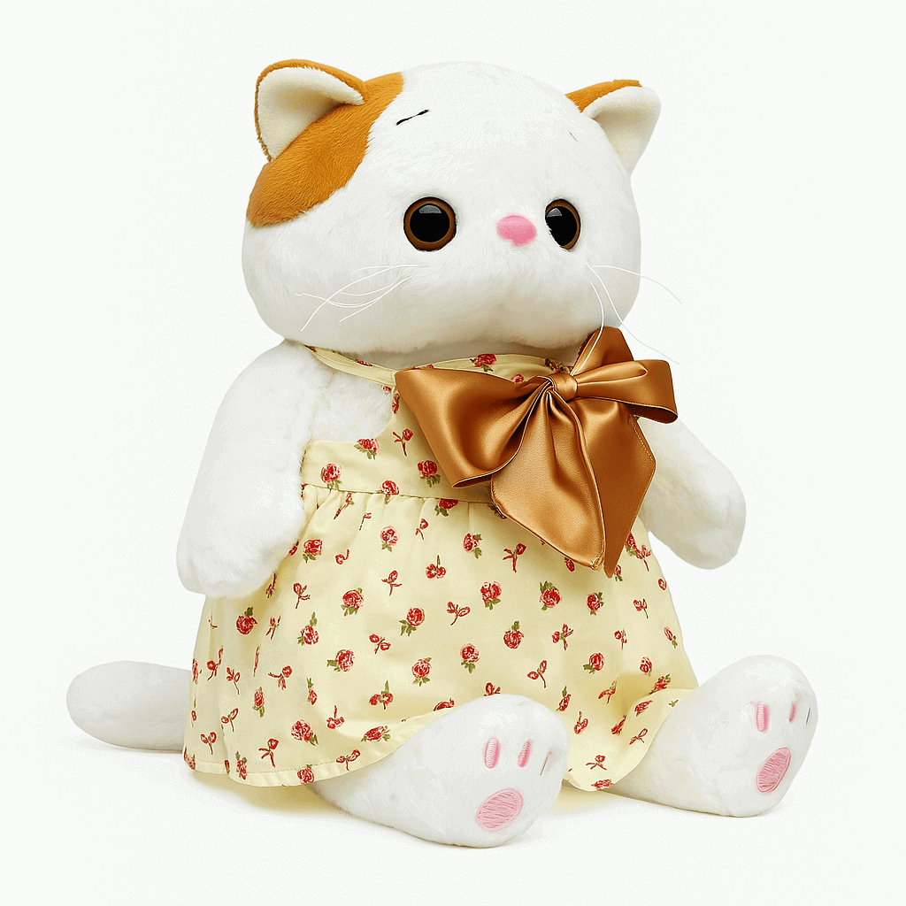 М’яка іграшка кішка Лі Лі 33 см у платті з бантом — стильна плюшева подружка, арт. 875544-99, фото 1