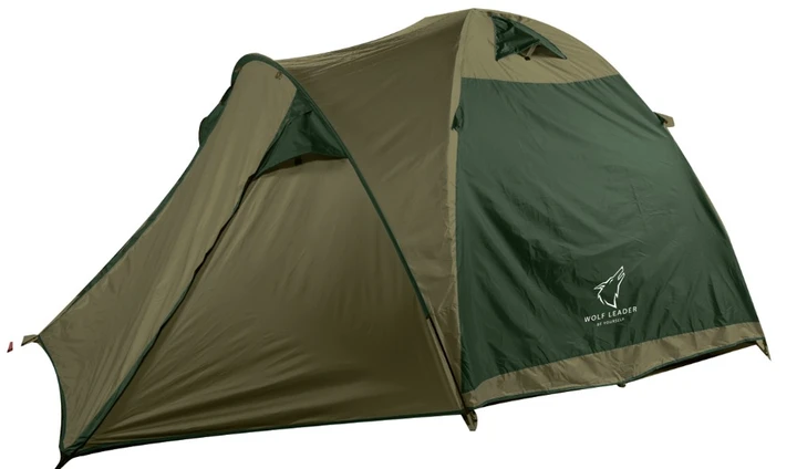 Трьохмісний двошаровий намет з тамбуром на два вході WL-P930 зелений, фото 1