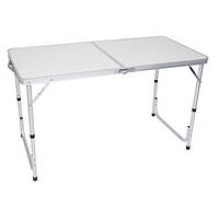 Туристичний складаний стіл для пікніка та риболовлі білий