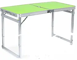 Туристичний складаний стіл для пікніка та риболовлі салатовий