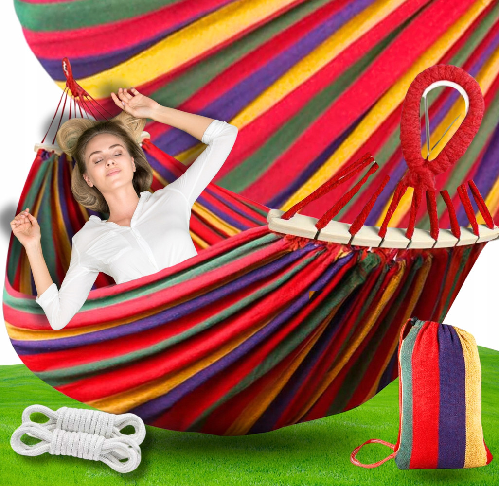 Гамак мексиканський із закругленою планкою 40 см червоний 800, фото 1