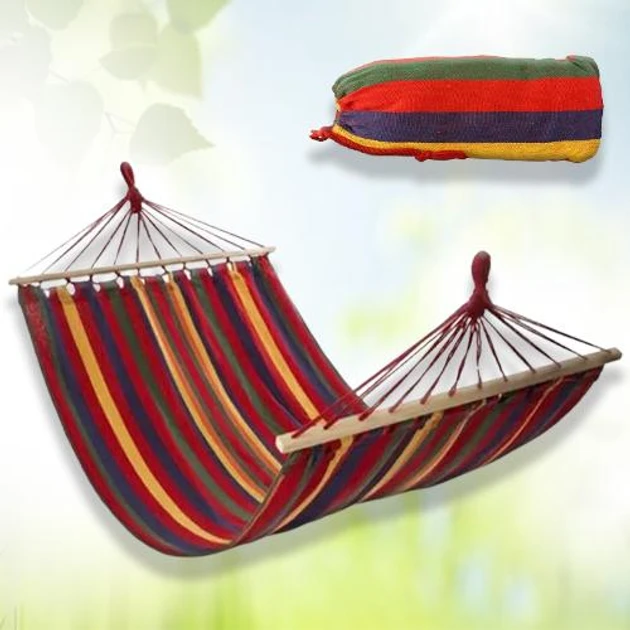 Посилений гамак з планками бавовна червоний, фото 1