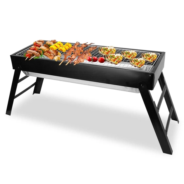 Настільний вугільний гриль портативний з ґратами для пікніка, фото 1
