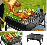 Настільний вугільний гриль портативний з ґратами для пікніка, фото 5