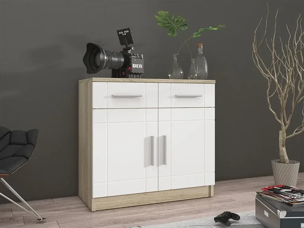 Комод для вітальні Marakuja 2F2S, дуб сонома/білий, фото 1