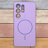 Чехол для Samsung Galaxy S25 Ultra микрофибра, противоударный. MagFit. Silicone Cover Lakshmi. Сиреневый