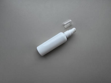 100 - 107 мл ПЕТ Круглий білий флакон тара з кремовим дозатором білим 20/410 для гелей, лосьонів, фото 1