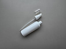 100 - 107 мл ПЕТ Круглий білий флакон тара з кремовим дозатором білим 20/410 для гелей, лосьонів, фото 3