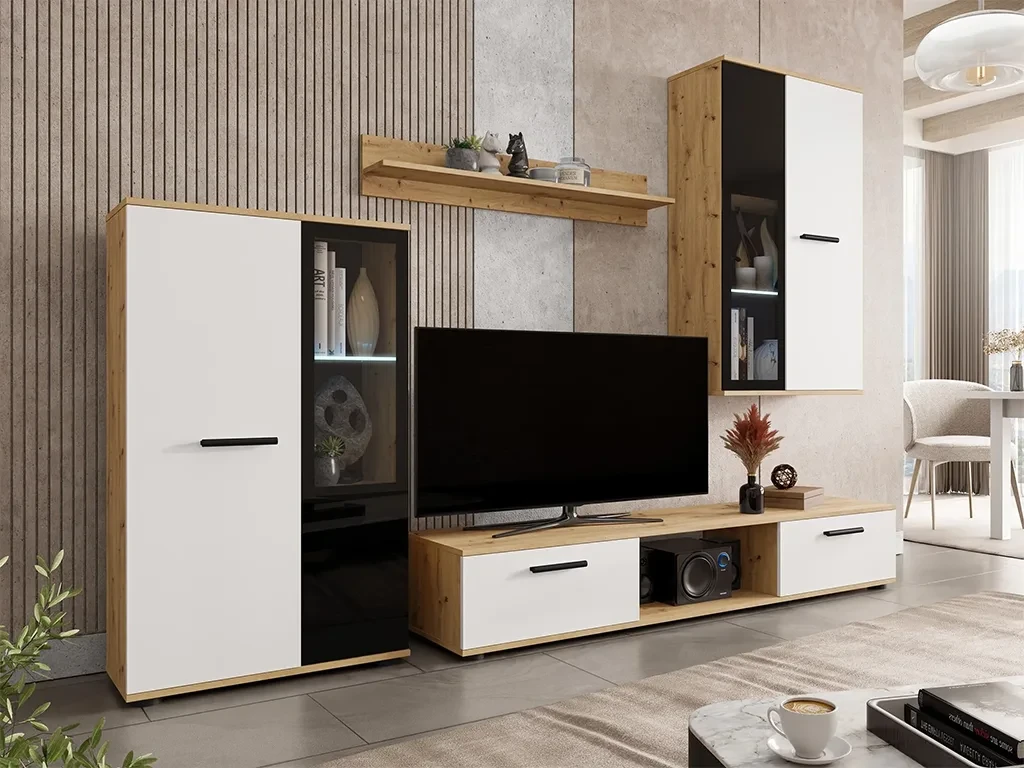 Стінка Fiesta, дуб Артизан/білий, фото 1