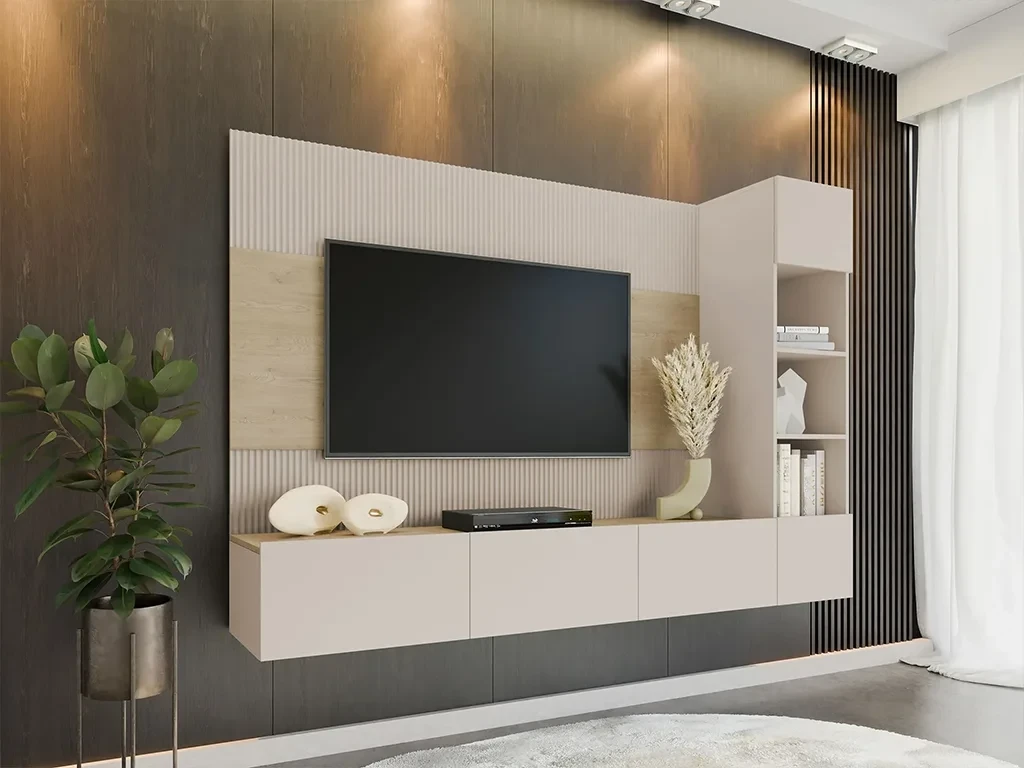 Стінка для вітальні Cypria II, пісочний беж/ дуб Кремона, фото 1