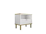 Приліжкова тумба Tawkan 1S, білий / золотий, фото 2