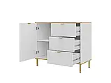 Комод для вітальні Tawkan 1D3S, білий / золотий, фото 3