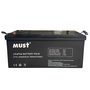 Акумуляторна батарея Must LiFePO4 LP15-24200 25,6V 200A