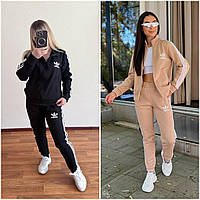 Жіночий теплий спортивний костюм на флісі: 42-44, 46-48, 50-52, 54-56. Колір: чорний, бежевий.
