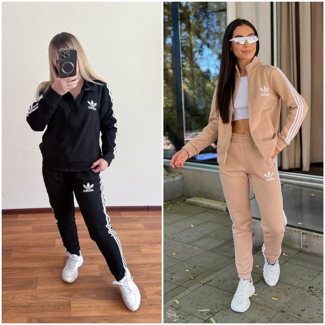 Жіночий теплий спортивний костюм на флісі: 42-44, 46-48, 50-52, 54-56. Колір: чорний, бежевий. - фото 1 - id-p1950994723