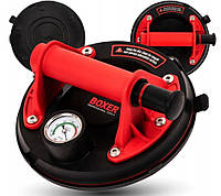 Вакуумна присоска BX-3269 для плитки, скла та кераміки, до 200 кг, з манометром та чохлом.