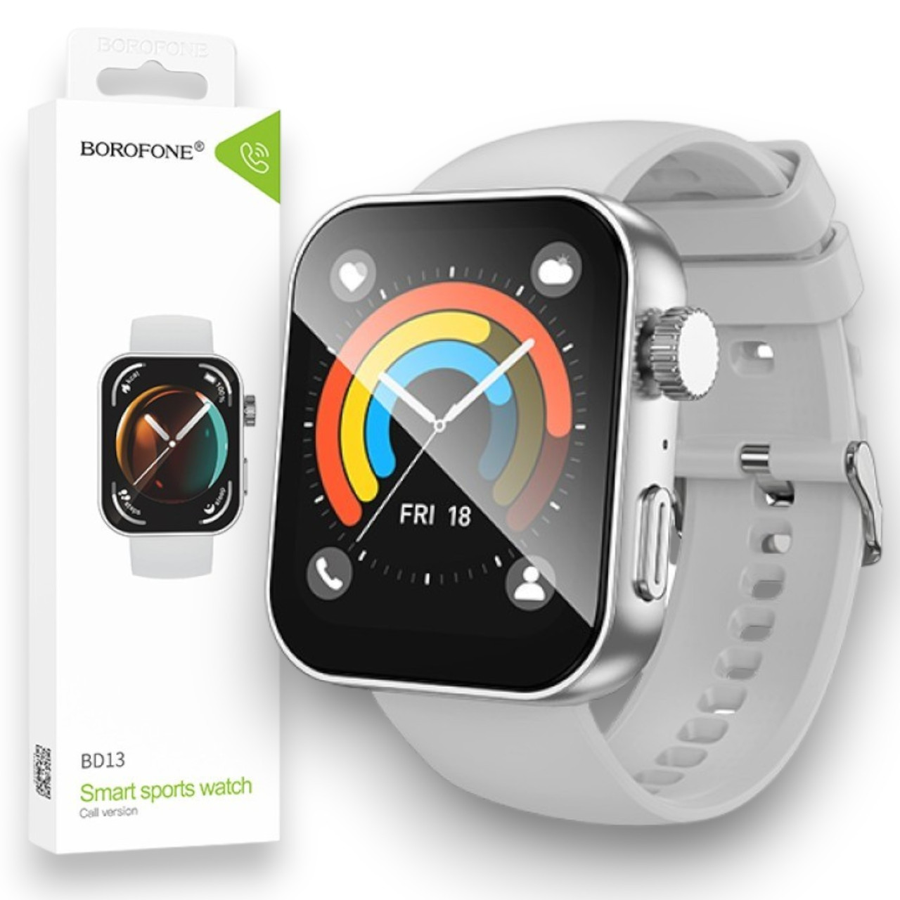 Розумний Смарт-годинник Smart Watch Borofone BD13 з дзвінками моніторингом здоров'я та спортивним режимом silver, фото 1