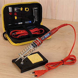 Набір інструментів для паяння 14в1, паяльник 80Вт, + сумка-чохол / Паяльний набір з цифровим паяльником