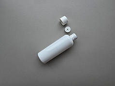 100 - 107 мл білий флакон круглий ПЕТ тара з білою кришкою і вставкою 20/410