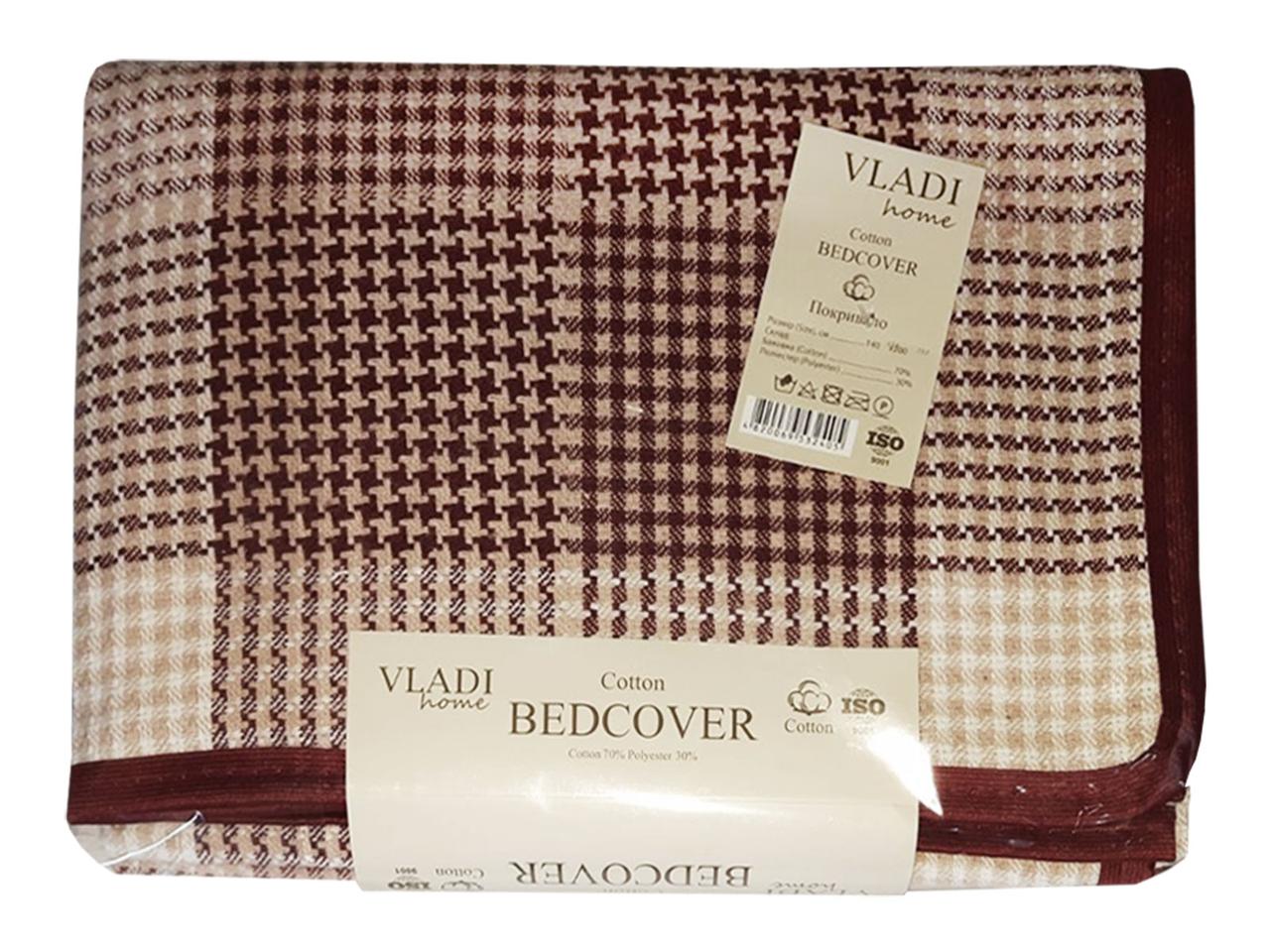 Покривало Vladi - Franky біло-пісочно-бордове 140*200 полуторне оптом, фото 1