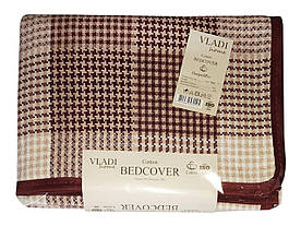 Покривало Vladi - Franky біло-пісочно-бордове 140*200 полуторне оптом