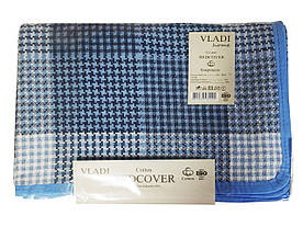 Покривало Vladi - Franky біло-сіро-блакитне-св.синє 140*200 полуторне оптом