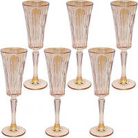 Від 6 шт. Келих для шампанського із кольорового скла T0701J Золото купити дешево оптом в інтернет-магазині