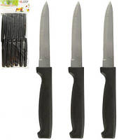 Від 2 шт. Набір кухонних ножів 12шт 20,5см з хвилястою заточкою, Чорний ZP6-12-1 купит оптом