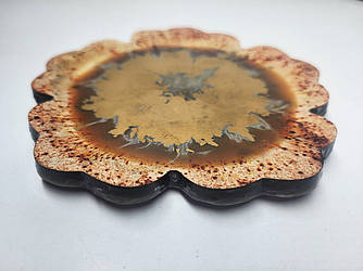 Підставка під чашку або прикрас із епоксидної смоли ручної роботи, декор для дому, діаметр 11,5 см