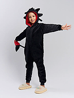 Кигуруми детям подросткам Черный дракон Беззубик без крыльев на молнии | Плюшевый комбинезон Ночная Фурия.Топ!