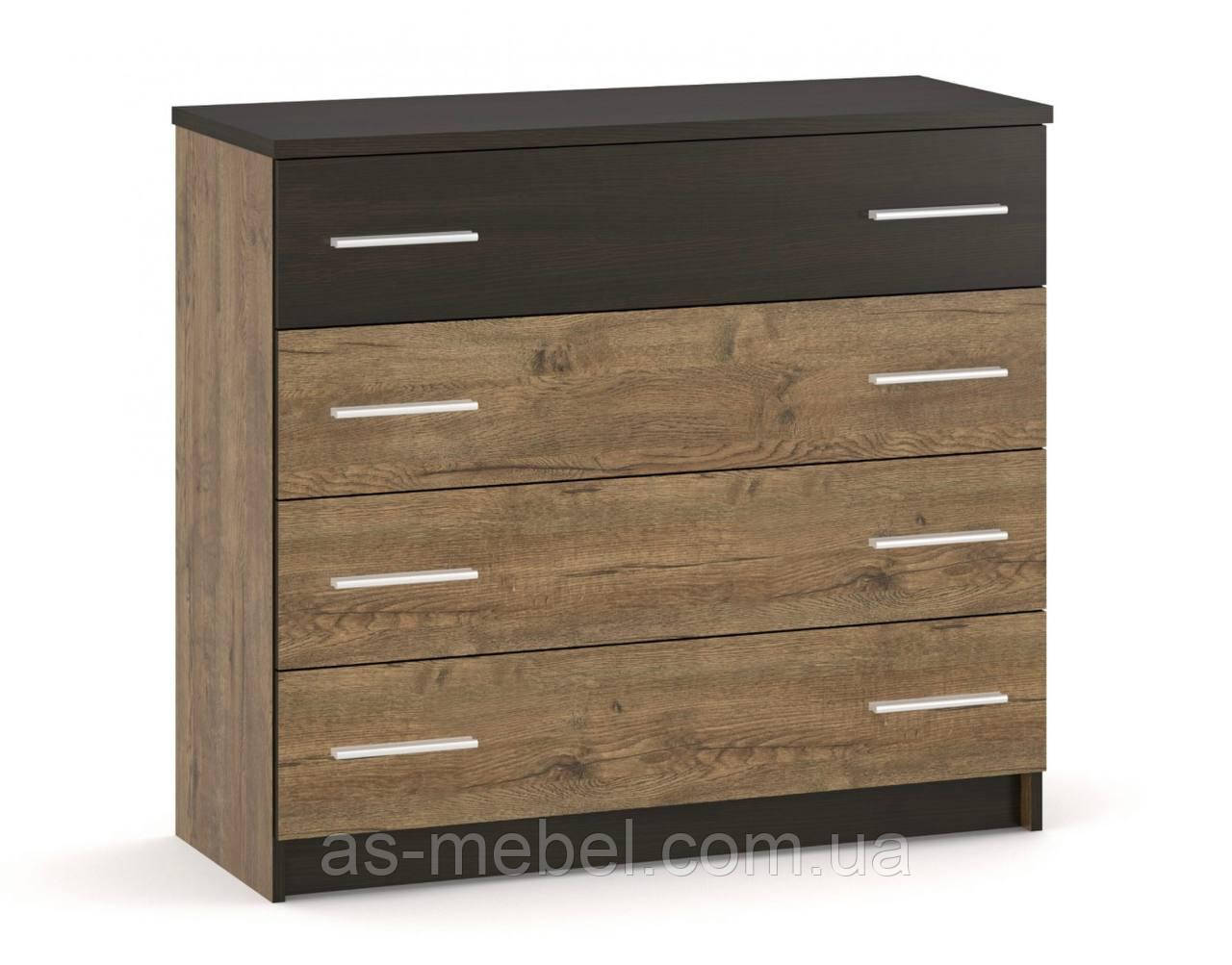Комод 103 см Вероніка з 4 ящиками колір венге + Дуб Апріл, фото 1